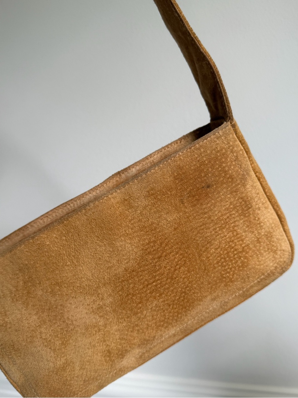 Wilson Leather Golden Beige Real Suede Shoulder Bag - Picture 4 of 7